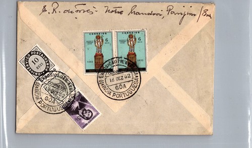 1952 GOA Portuguese India Airmail Cover to Basel Switzerland - Picture 2 of 2