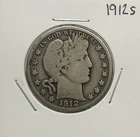 1912 S Barber Half Dollar, 90% Silver, VG, Very Nice, Low Mintage! 🔥