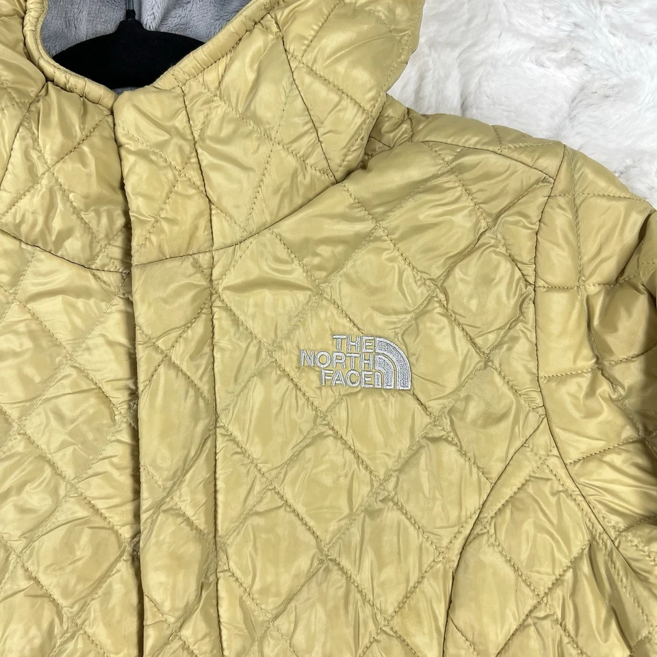 The North Face Lexi Thermoball Puffer Jacket Girls M 10-12 Yellow Gold Hood GORP - Image 3 of 4