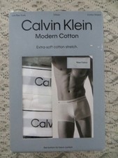 Calvin Klein Modern Cotton SoftStretch 3 Pack Low Rise Trunk XL Blk Wht Gray NEW