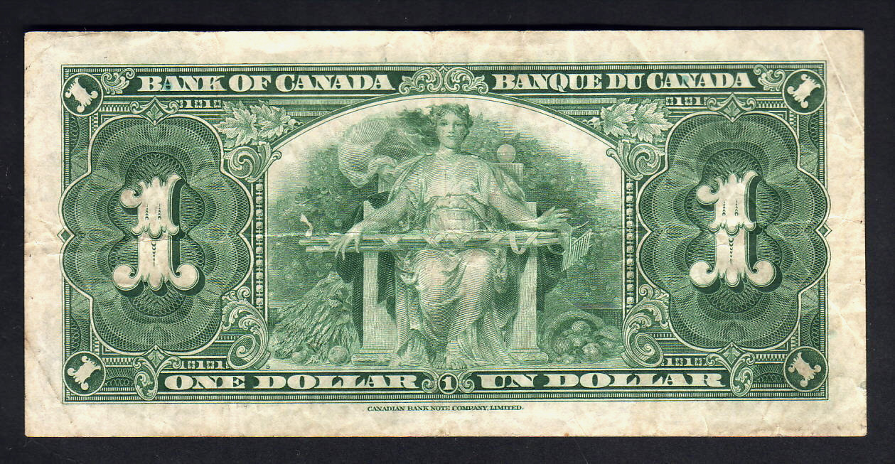CANADA P-58b. 1937 1 Dollar.. Gordon/Towers.. Prefix H/A..  aVF