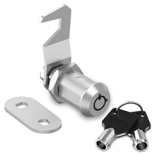 1 Pack Toolbox Lock with Keys, 1-1/8 Tubular Cam Lock Keyed Alike, Hook Cam T...