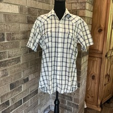80s VTG Wrangler Cowboy Cut Mens 15.5 Western Pearl Snap Shirt SS Plaid USA 20E5