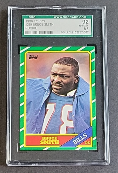 Bruce Smith 1986 Topps #389 Rookie SGC 8.5 Bills NFL HOF Legend RC | eBay
