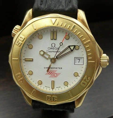 Rare OMEGA Seamaster 18K Yellow Gold 