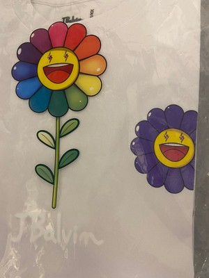 J Balvin X Takashi Murakami Morado Flower T Shirt Size Medium