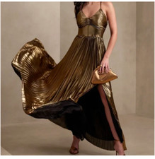 Banana Republic gold dress - NWT Size 8 - maxi length