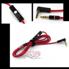 4FT 3.5MM AUX REPLACEMENT AUDIO CABLE RED W/CONTROL TALK IPHONE 5 4S 4 IPOD NANO