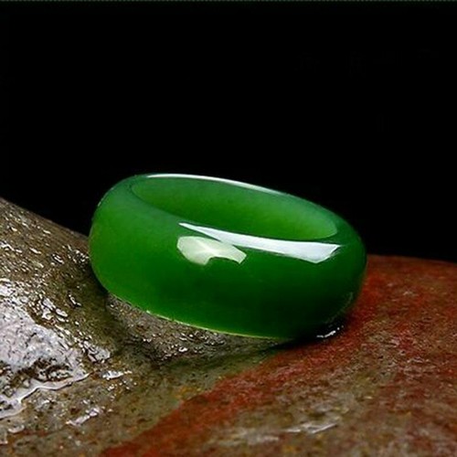 Natural Genuine Green Jade Band Ring | Real Jade Stone Ring For Men & Women Size 5-12