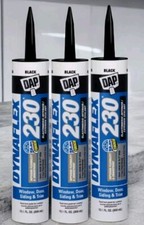 3 Tubes DAP DYNAFLEX 230 BLACK Silicone Door Trim Window Siding Sealant 10.1oz