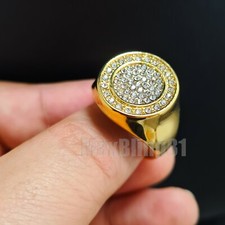 STAINLESS STEEL HIP HOP ICED CUBIC ZIRCONIA BLING RAPPER PINKY RING SIZE 8 12