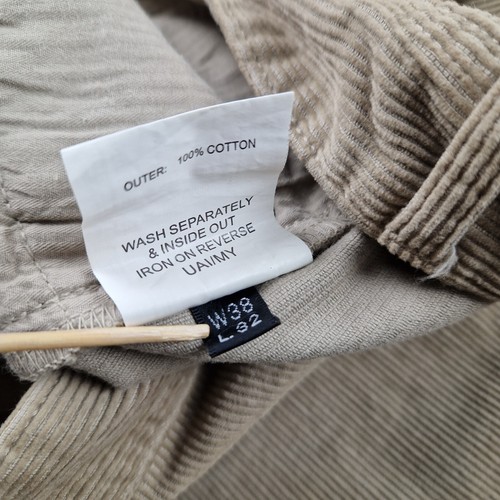 Barbour Trousers Mens W38 L32 Beige Essential Skinny Cord Pants Corduroy Country - Picture 13 of 14