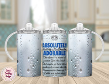 Absolutely Adorable Funny 12oz Sippy Cup W/ Two Lids  Straw Tumbler Insulated