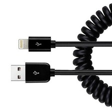 USB Cable Coiled Charger Cord Power Sync Wire for Cell Phones