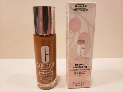 Clinique~Beyond Perfecting Liquid Foundation+Concealer~WN118 Amber~ 1 oz~NIB