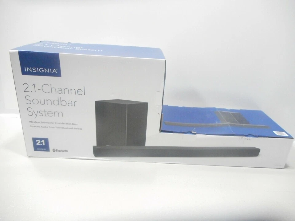 Insignia- 2.1-Channel Soundbar with Wireless Subwoofer,  Black ~ Brand New - Image 2 of 4