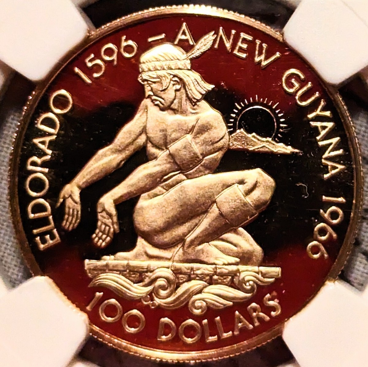 値下げ‼️ ガイアナ 1976年 100ドル金貨 プルーフ 100 dollars 1976 - Independence, Guyana - Coin value - uCoin.net