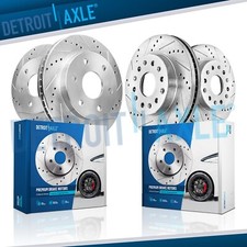 Front Rear Drilled Disc Brake Rotors Kit for Toyota Tundra Sequoia Lexus LX600