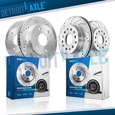 Front Rear Drilled Disc Brake Rotors Kit for Toyota Tundra Sequoia Lexus LX600