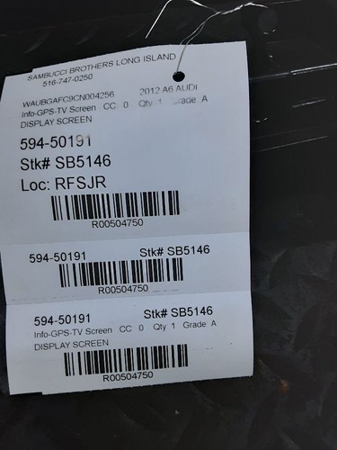 2012-2015 AUDI A6 (SEDAN) DISPLAY SCREEN: 4G1919601G - Picture 2 of 12