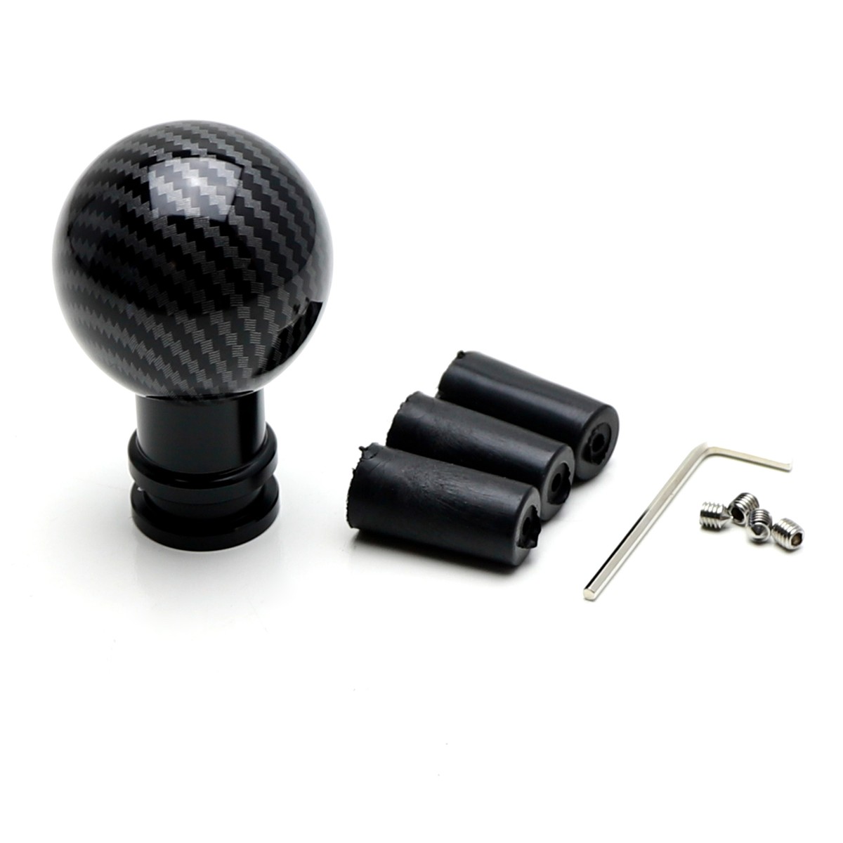 Carbon Fiber Pattern Ball Gear Shift Knob w/ Black Base Universal