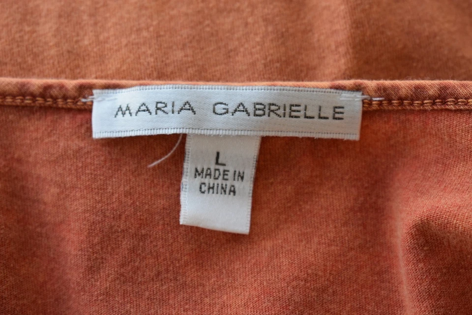 Top para mujer Maria Gabrielle naranja mezcla de algodón talla grande a la venta Foto 3 de 4