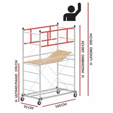Trabattello Zincato M4 LUX Base Estraibile (h lavoro 3,90 m)