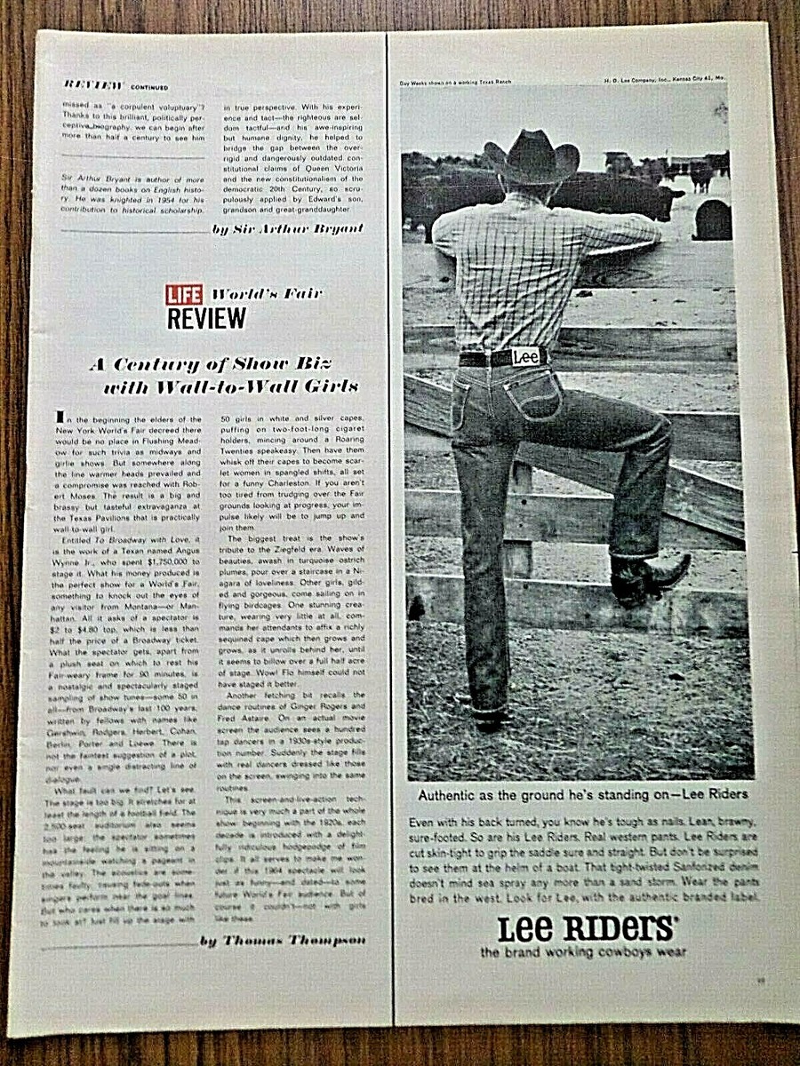 1964 Lee Riders Jeans Ad Cowboy Guy Weeks on Working Texas