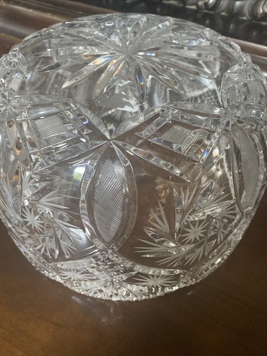 Antique Brilliant Cut Glass Centerpiece Bowl Large - Picture 7 of 12