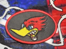 EMBROIDERED WOODPECKER BLACK PATCH (Please Read Ad)
