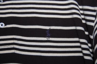 vtg men's Ralph Lauren Polo Golf shirt sz 2XL stripped Black and