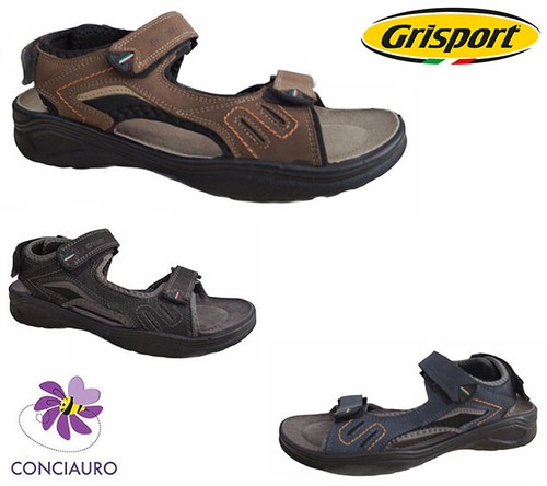 SANDALO SCARPA UOMO GRISPORT STRAPPI CASUAL ESTATE MADE IN ITALY PELLE  COMODO | eBay