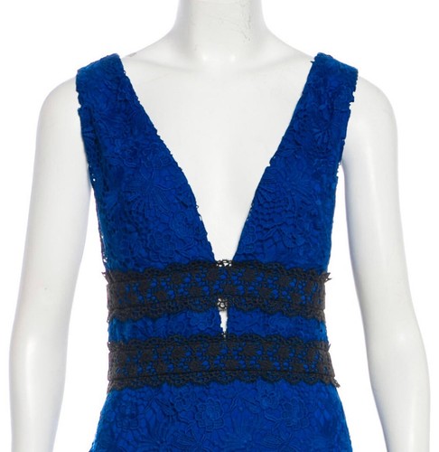 New DVF Diane Von Furstenberg 8 10 Royal Blue Lace Designer Womens Dress NWT - Picture 2 of 12