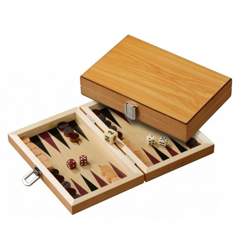 Backgammon - Reisespiel - Kassette - Alvertos - Holz - mini - Bild 4 von 4