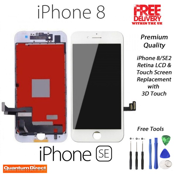 Iphone 8/SE2 2020 Retina Lcd Touchscreen Digitizer Ersatz Grade Aaa White-image