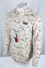 Rock & Roll Cowboy Men's Modern Fit Floral Print Snap Down Shirt Natural