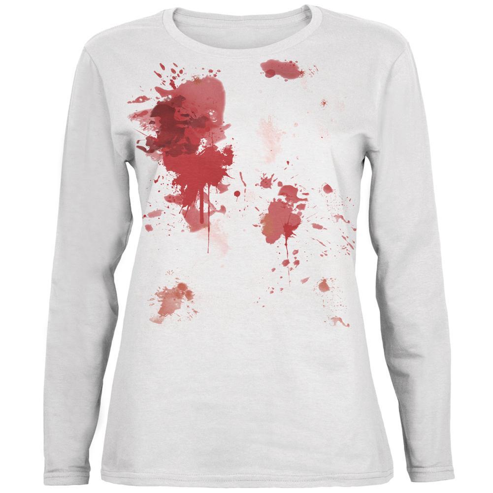 Halloween Blood Splatter White Womens Long Sleeve T-Shirt | eBay