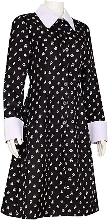 COSTUME CARNEVALE MERCOLEDI FAMIGLIA ADDAMS SERIE TV NETFLIX BAMBINA E DONNA - Immagine 2 di 4