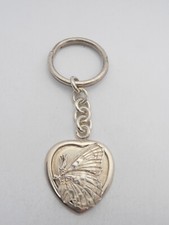 Butterfly: 925 Silver Heart Keychain - Lepidoptera - Breeze