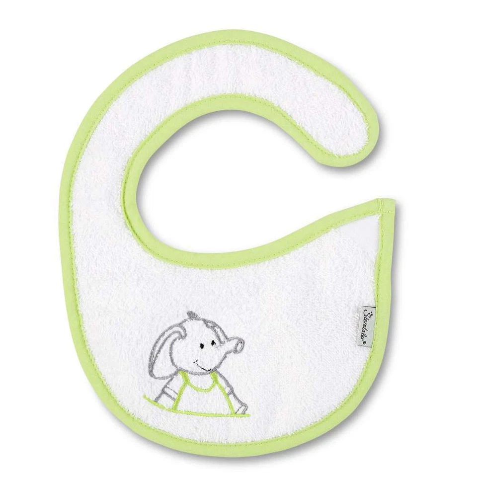 STERNTALER BABY PLASTIK LÄTZCHEN ELIAS ELEFANT 7001405 WEISS KLETT LATZ