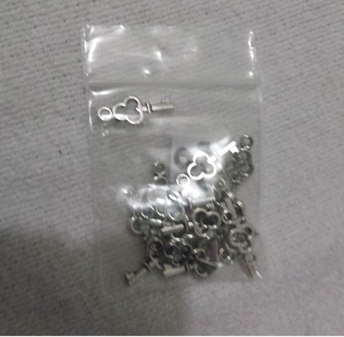 Lot of 20 Craft Jewelry Making Silver Metal Charm Mini Key 5/8" Long Love Wisdom - Picture 6 of 6