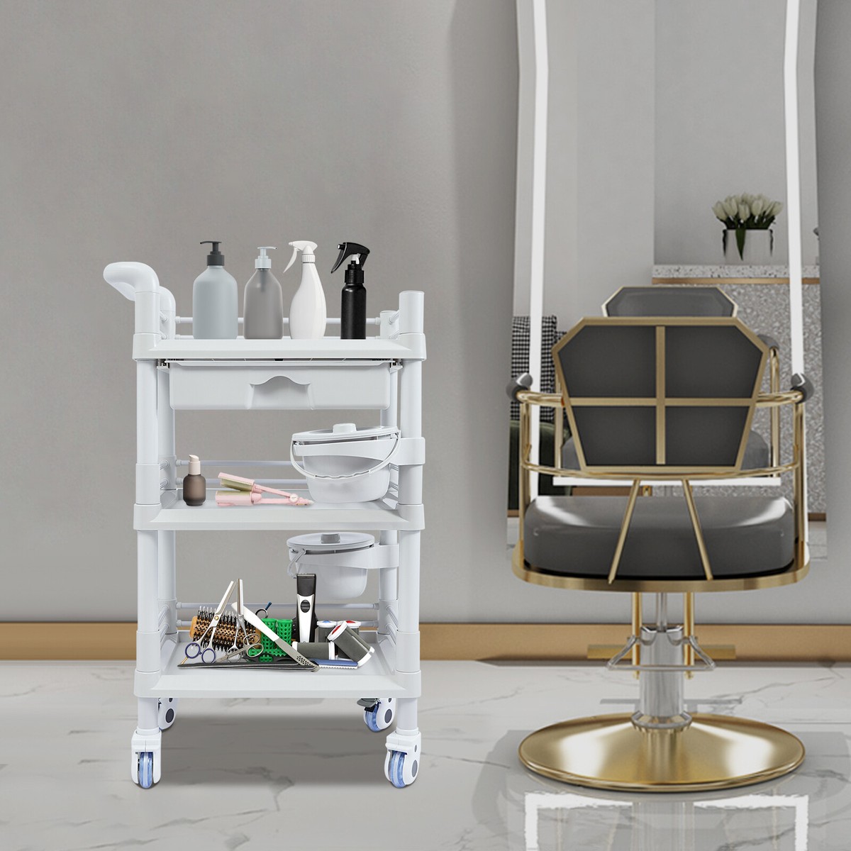 Salon Storage Cart, Movable Beauty Organizer, Mobile Storage Cart
