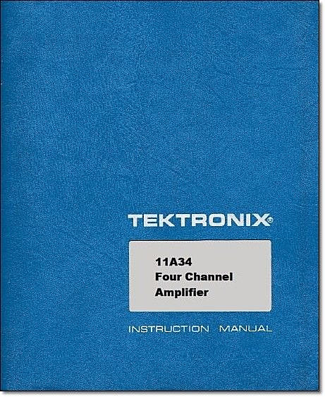Tektronix 11a34 Instruction Manual Comb Bound With Plastic Protective 