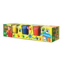 Children's Washable Finger Paints Set Four Paint Pots 3 to 6 Years (00305)