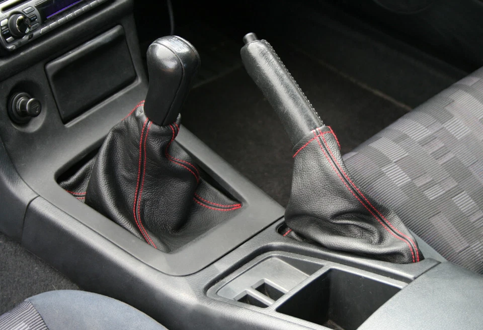 THE TUNING-SHOP Soufflet Levier De Vitesse Et Frein Pour Nissan Skyline R33 1993-99 Surpiq Rouge