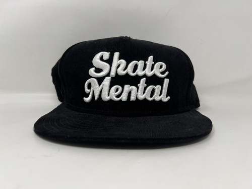 SKATE MENTAL SCRIPT CORD HAT ADJ-BLK/WHT - Picture 2 of 10