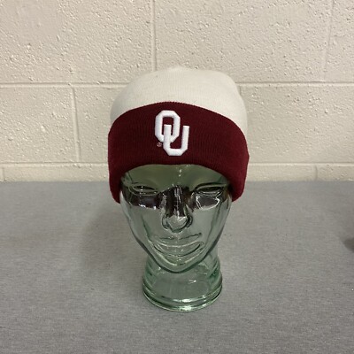 Oklahoma OU Sooners Two-Tone Stocking Cap Winter Beanie Hat Toque VTG