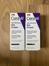 2 PACK Cerave Skin Renewing Eye Cream for Wrinkles Peptide’s Niacinamide 0.5oz