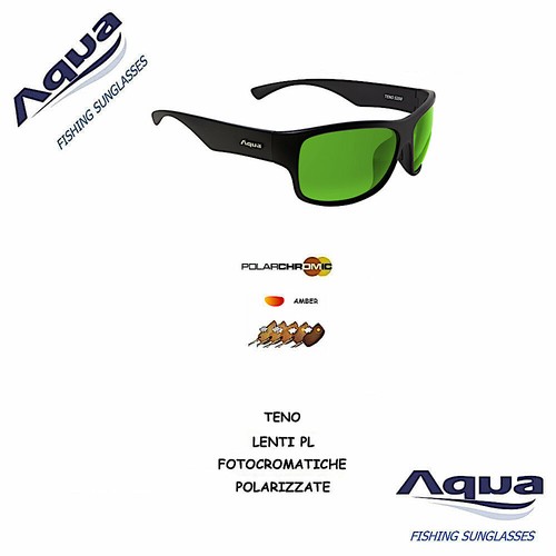 AQUA OCCHIALE POLARIZZATO ANTIRIFLESSO FOTOCROMATICO TENO NERO LENTE AMBER  | eBay