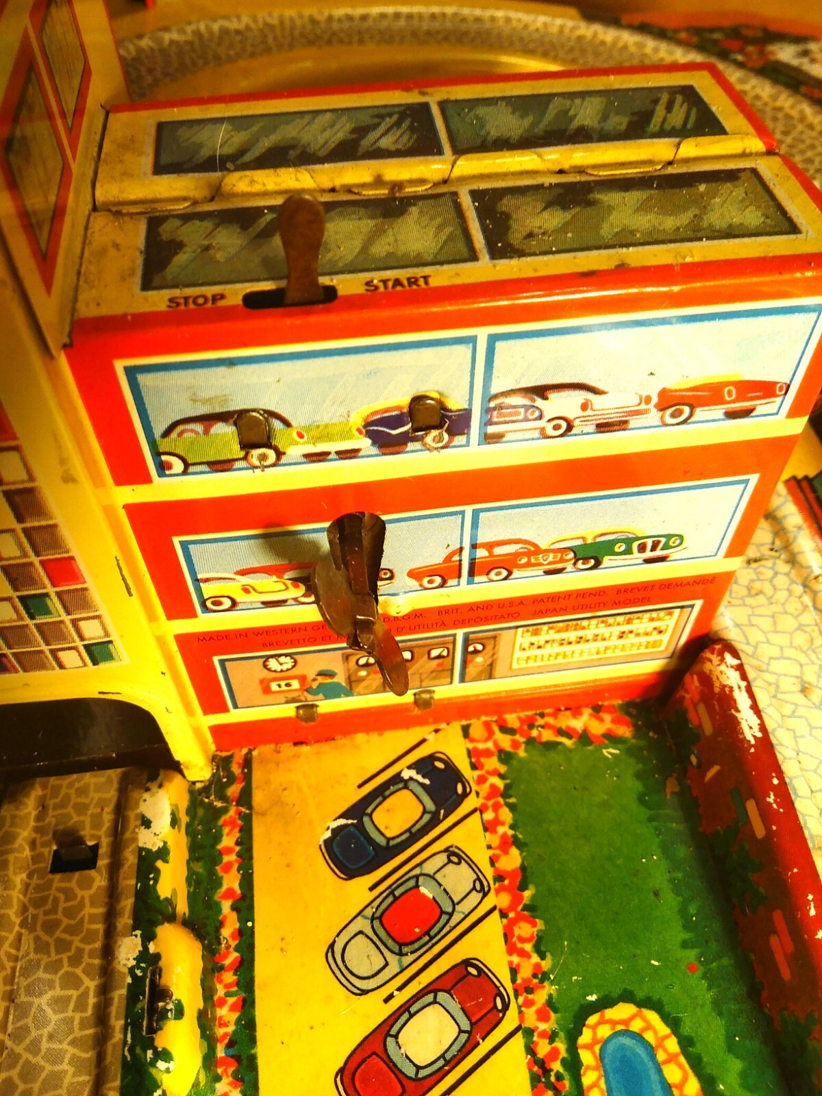 Technofix Lift Garage tinplate and plastic clockwork toy eBay